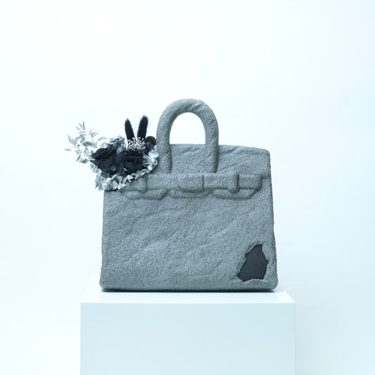 STONEWRAPPED VASE-BLACK