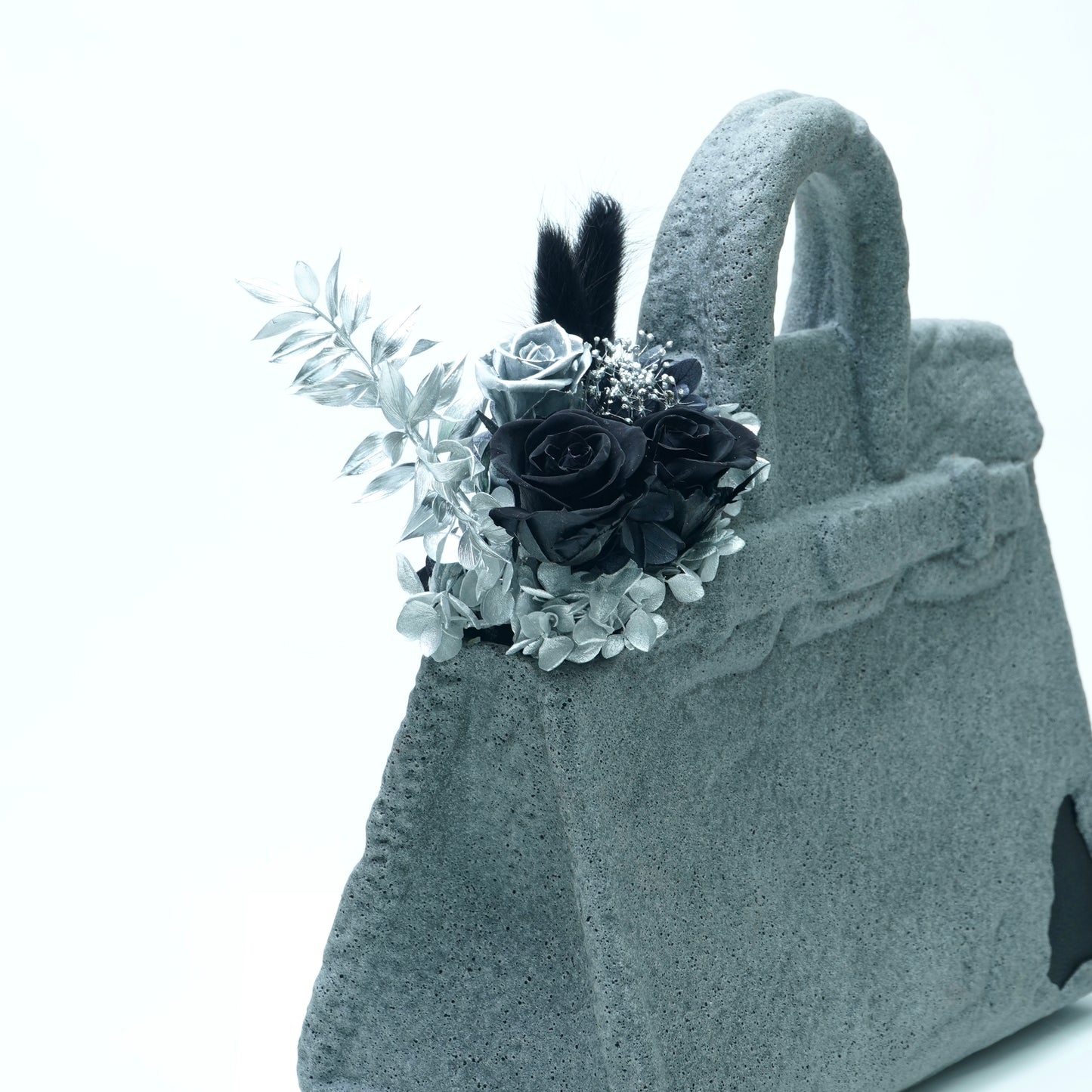 STONEWRAPPED VASE-BLACK