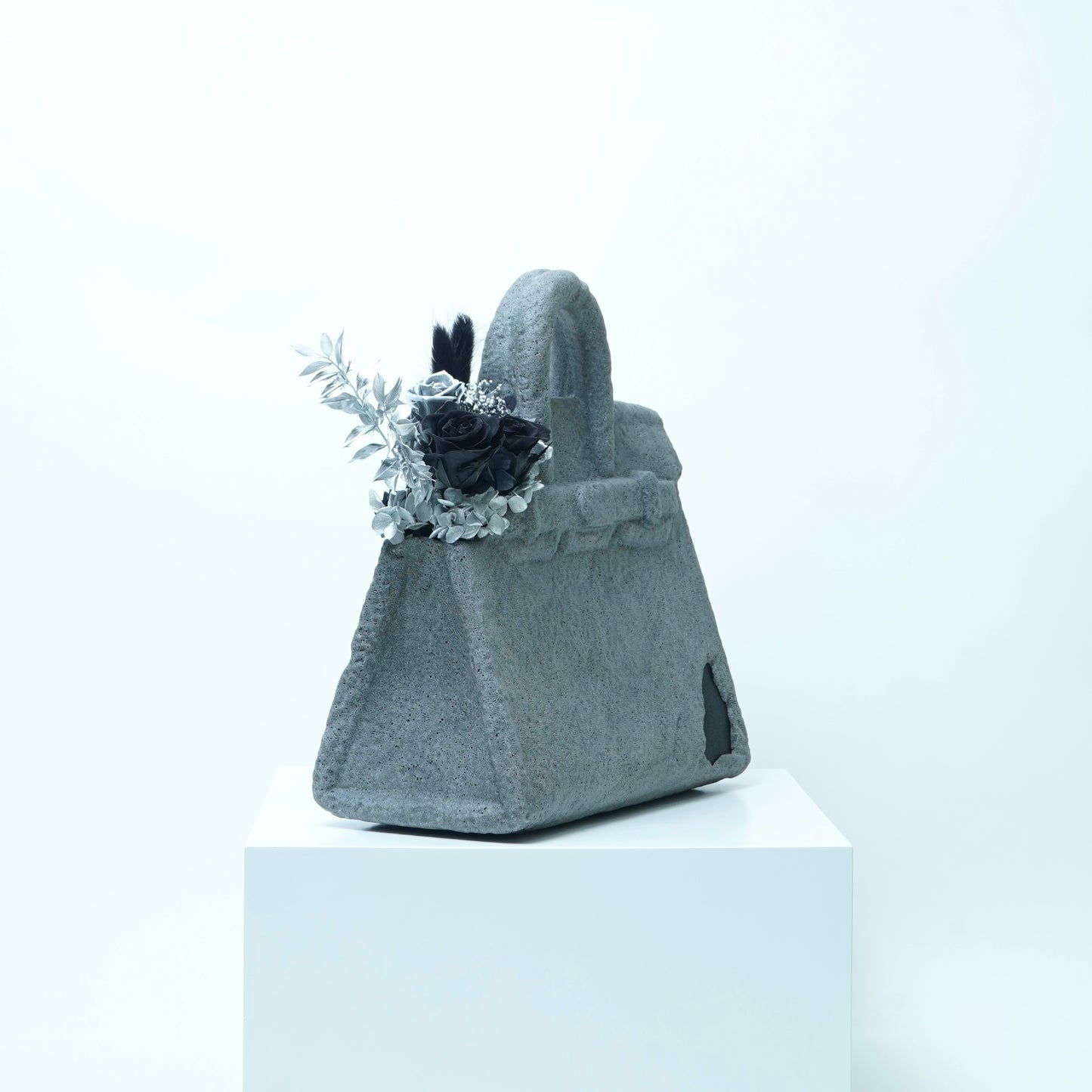 STONEWRAPPED VASE-BLACK