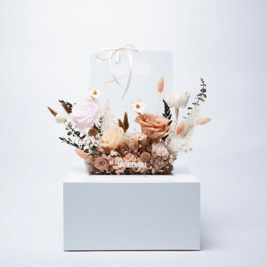 FLOWER BOX-KHAKI PINK